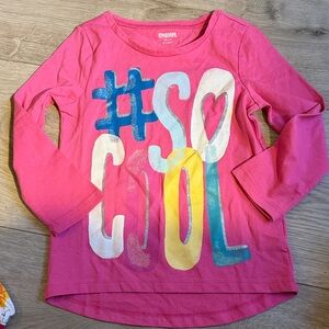 Gymboree Pink and Blue Graphic Long Sleeve Tee